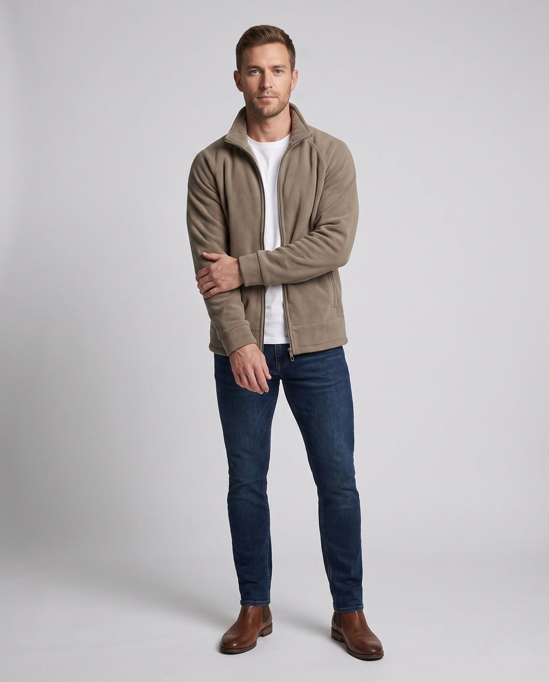 Herr Mjuk Fleece Jacka med Hög Krage 1787797216