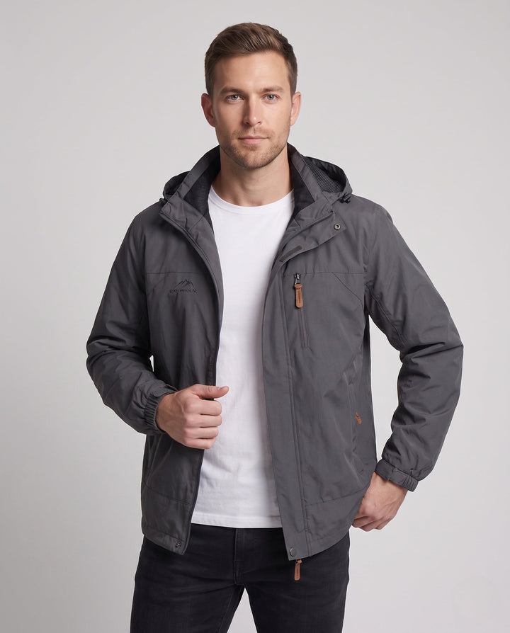 Herr Weatherproof Utomhus Jacka med Justerbar Huva