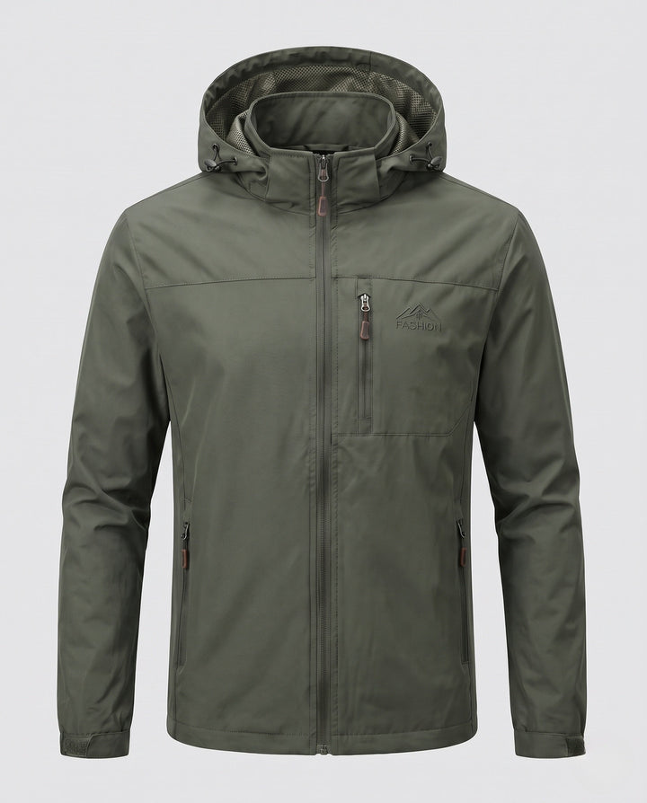 Herr Weatherproof Utomhus Jacka med Justerbar Huva