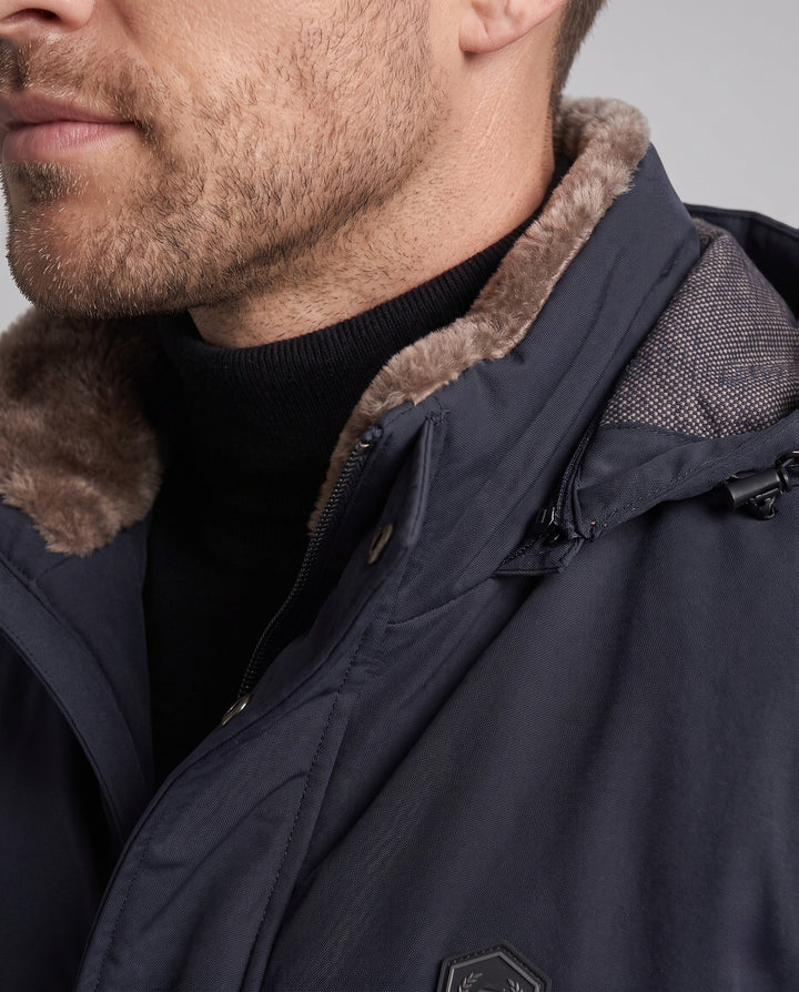 Herr Vinter Parka med Faux Fur Krage