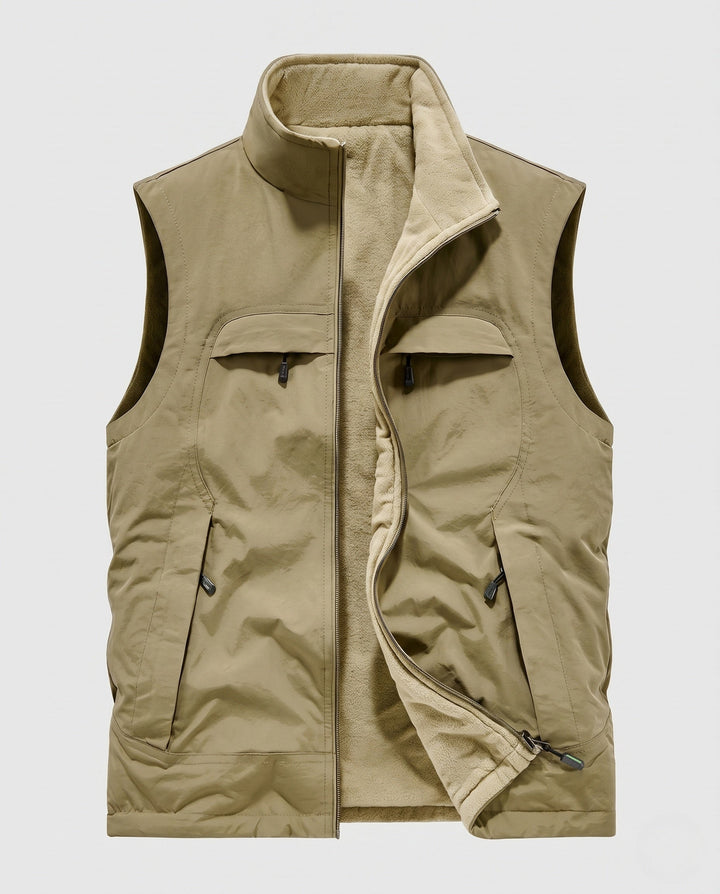 Herr Multifunctional Fleece Väst med Fickor