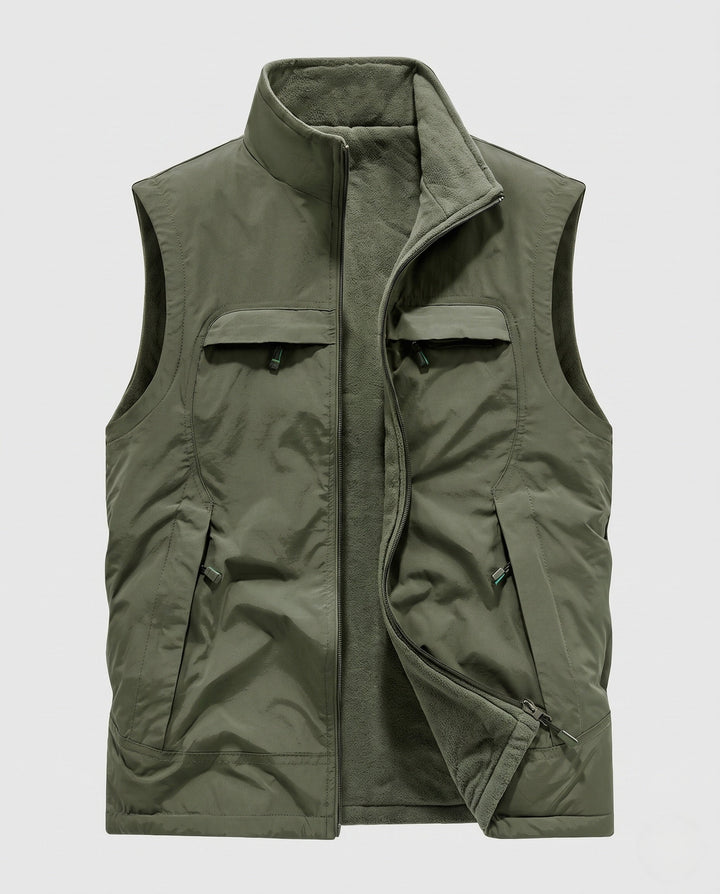 Herr Multifunctional Fleece Väst med Fickor