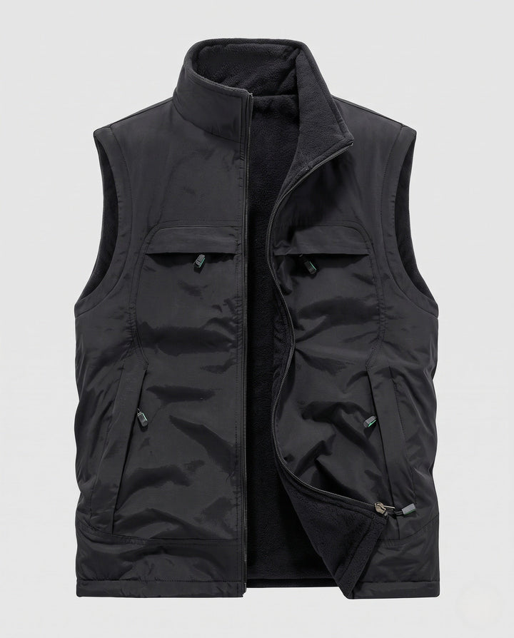 Herr Multifunctional Fleece Väst med Fickor