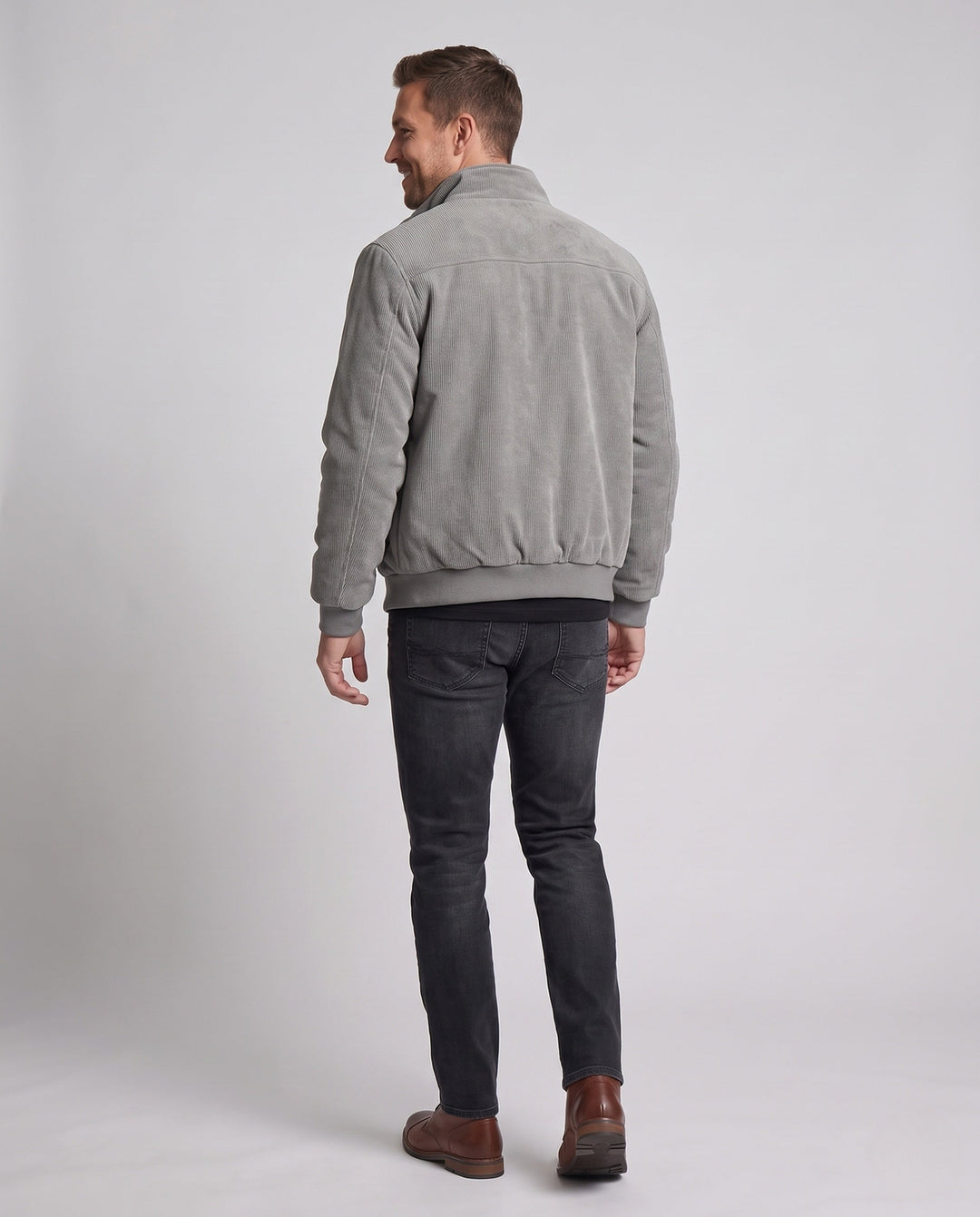 Herr Mjuk Fleece Jacka med Hög Krage