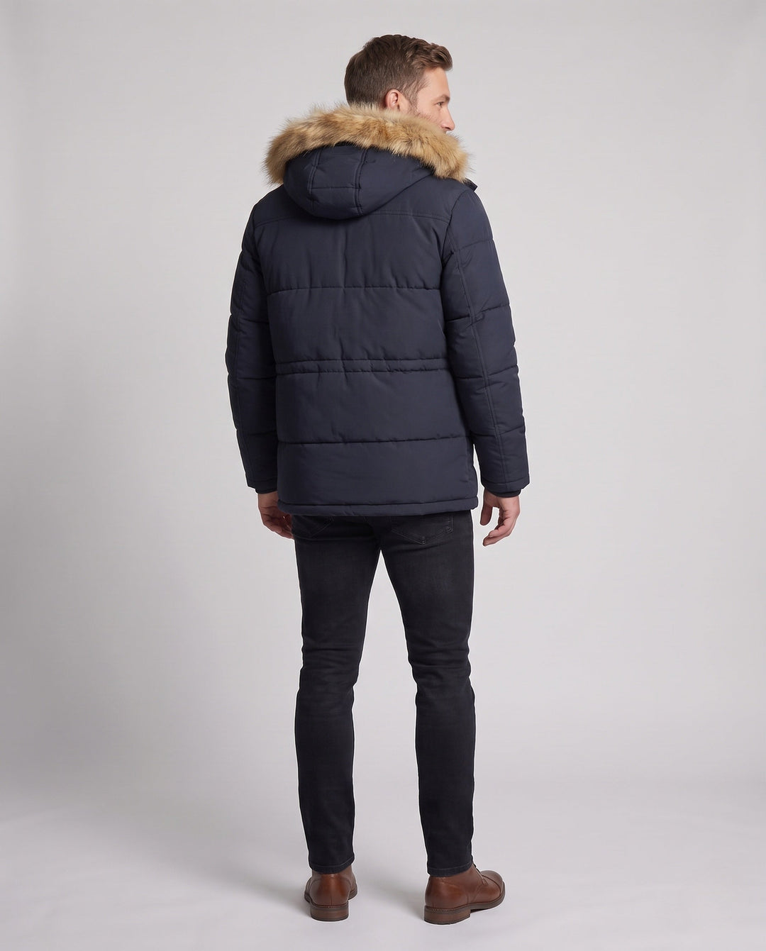 Herr Vinter Jacka med Faux Fur Foder