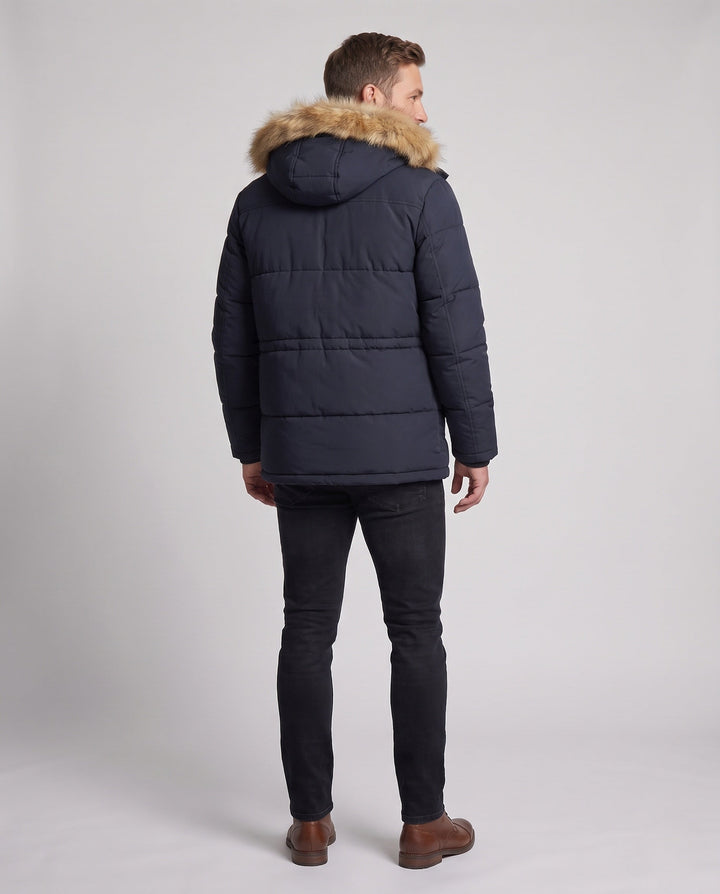 Herr Vinter Jacka med Faux Fur Foder