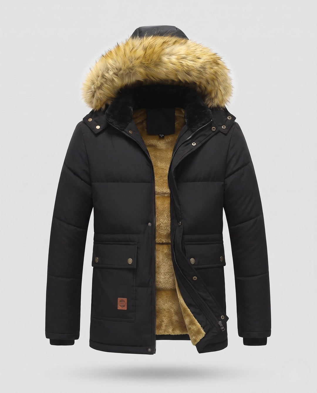 Herr Vinter Jacka med Faux Fur Foder