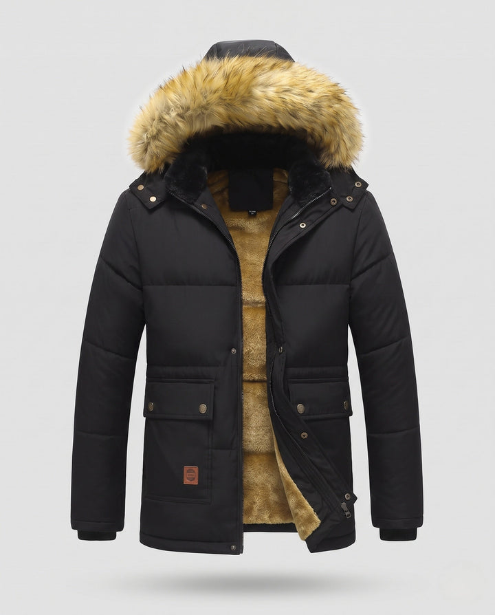 Herr Vinter Jacka med Faux Fur Foder