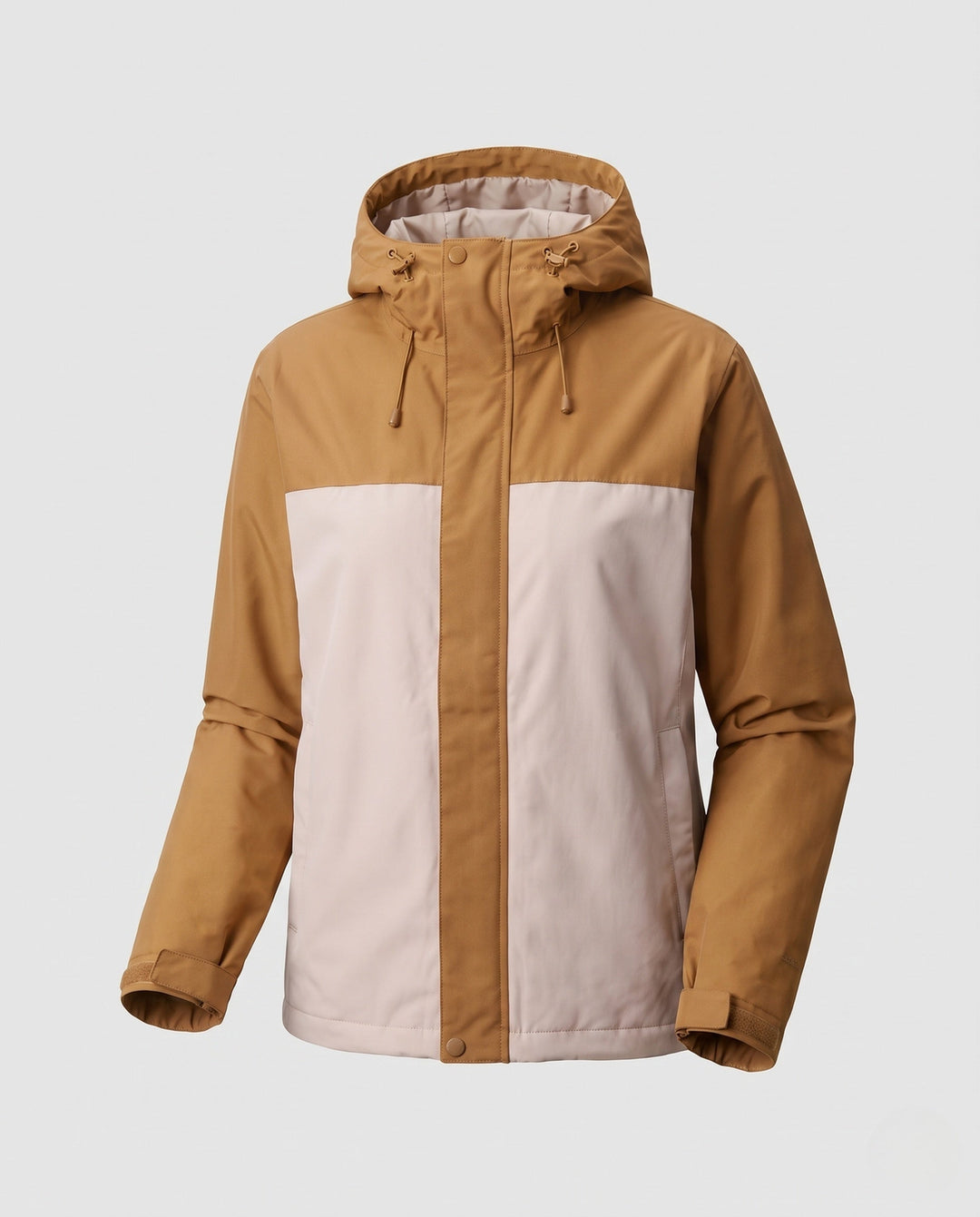 Dam vadderad jacka med huva och faux fur trim