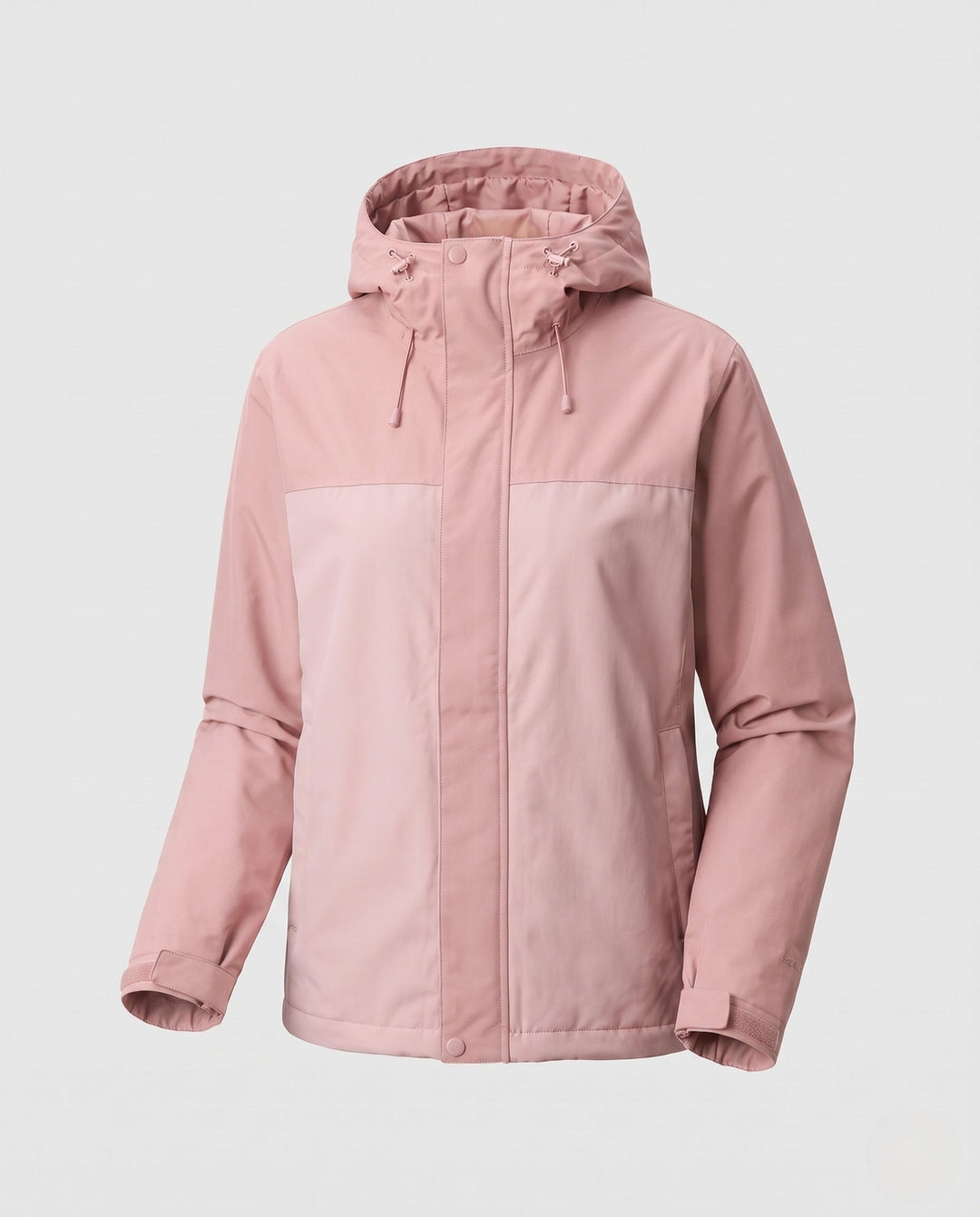 Dam vadderad jacka med huva och faux fur trim