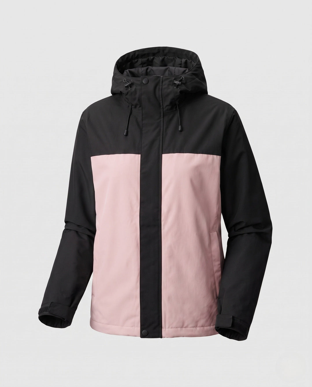 Dam vadderad jacka med huva och faux fur trim