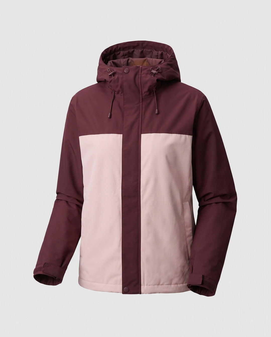 Dam vadderad jacka med huva och faux fur trim