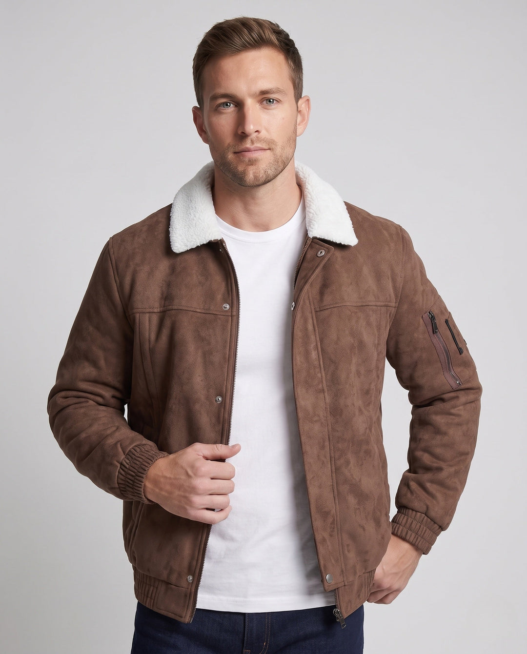 Herr Fleece Fodrad Vindjacka