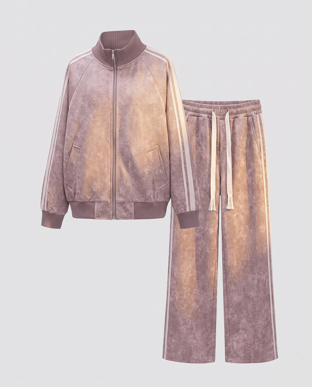 Dam oversize sammet Effect Track Bomber jacka med hög krage, kontrast Stripes &amp; Ribbed muddar