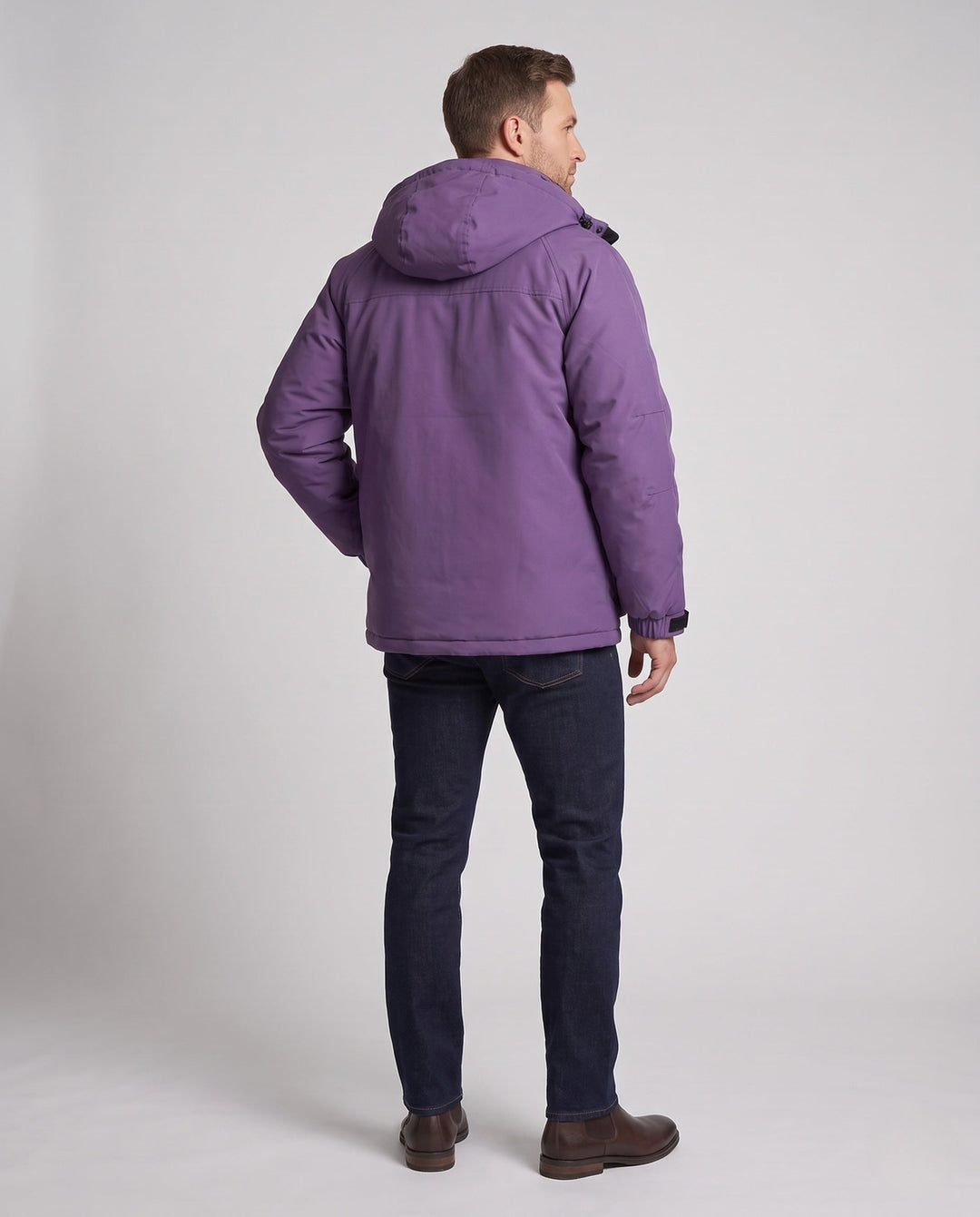 Herr Insulated Utility Parkajacka med Huva, Vattenavvisande Skal och Flera Fickor
