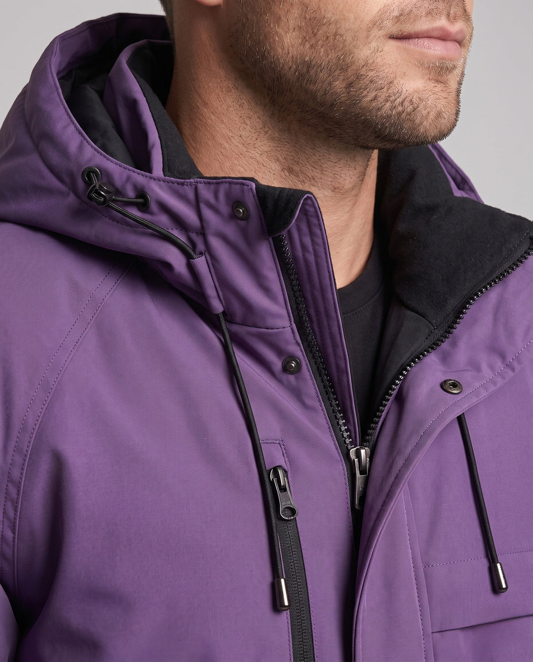 Herr Insulated Utility Parkajacka med Huva, Vattenavvisande Skal och Flera Fickor