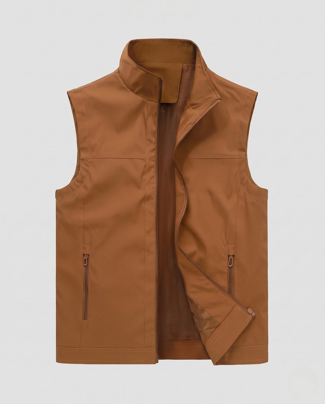 Herr Softshell Väst med Vindskyddande Skal, Mesh Foder och Säker Zip Fickor