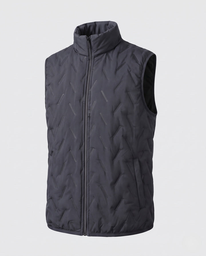 Herr Termiskly Insulated Quiltad Väst med Hög Ståkrage och Hel Dragkedja
