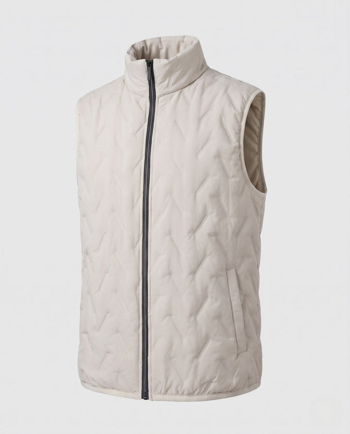 Herr Termiskly Insulated Quiltad Väst med Hög Ståkrage och Hel Dragkedja