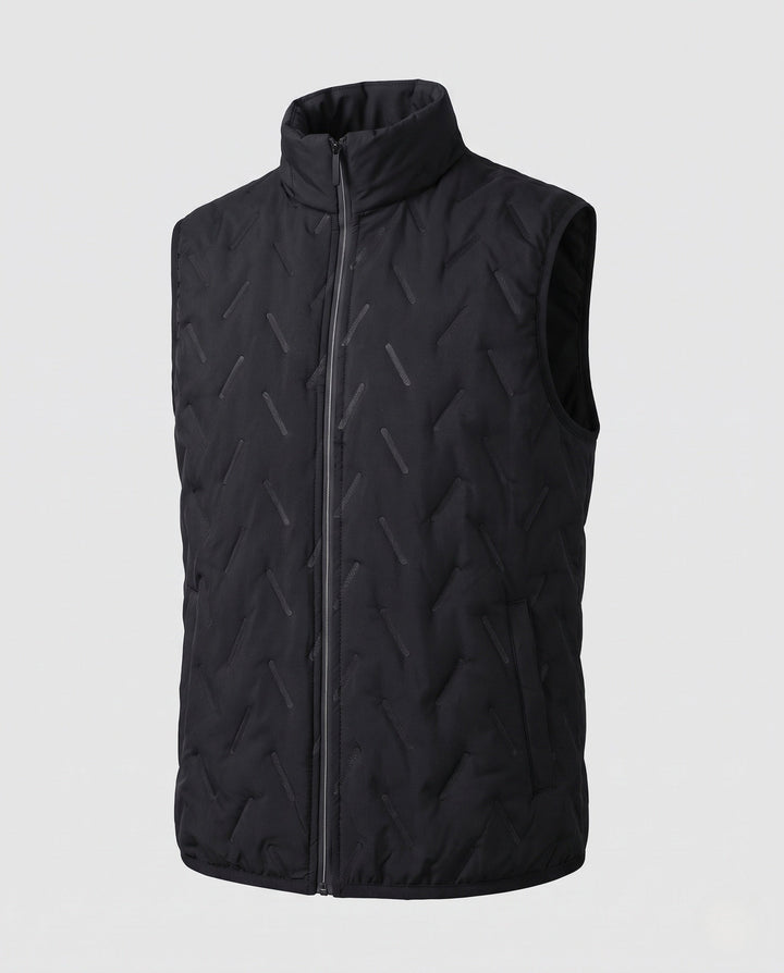 Herr Termiskly Insulated Quiltad Väst med Hög Ståkrage och Hel Dragkedja