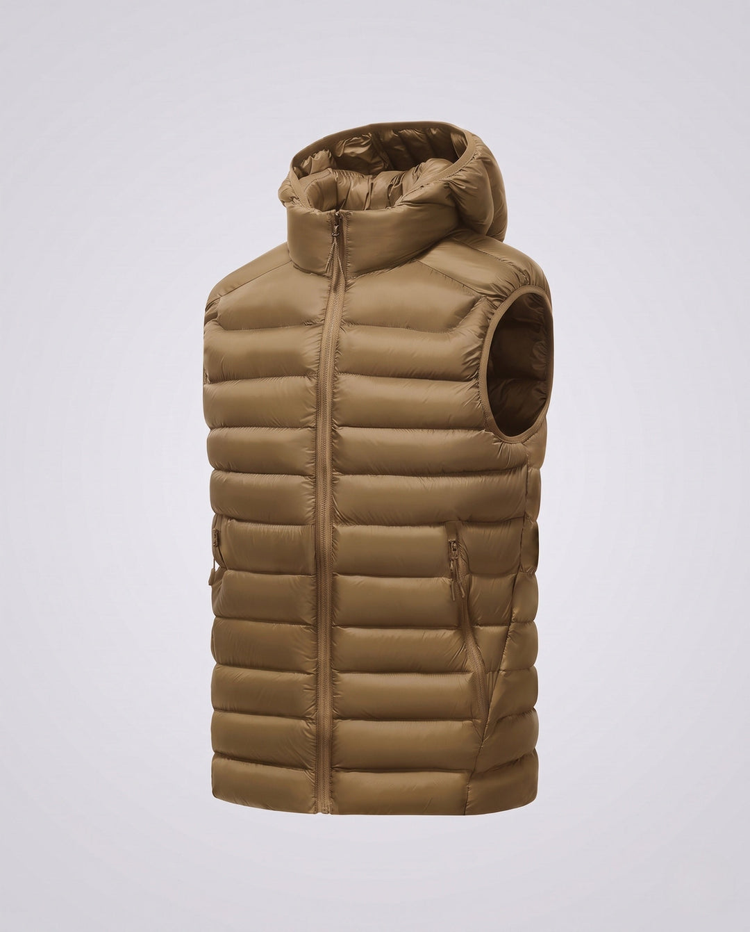 Herr Ultra-Light Quiltad Termisk Väst med Huva, Packable Egenskap och Wind-Resistant Surface