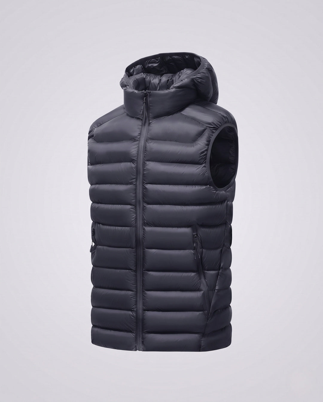 Herr Ultra-Light Quiltad Termisk Väst med Huva, Packable Egenskap och Wind-Resistant Surface