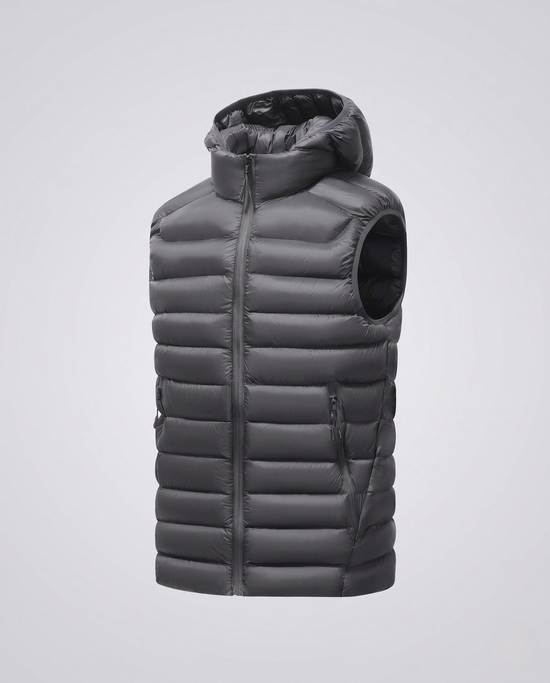 Herr Ultra-Light Quiltad Termisk Väst med Huva, Packable Egenskap och Wind-Resistant Surface