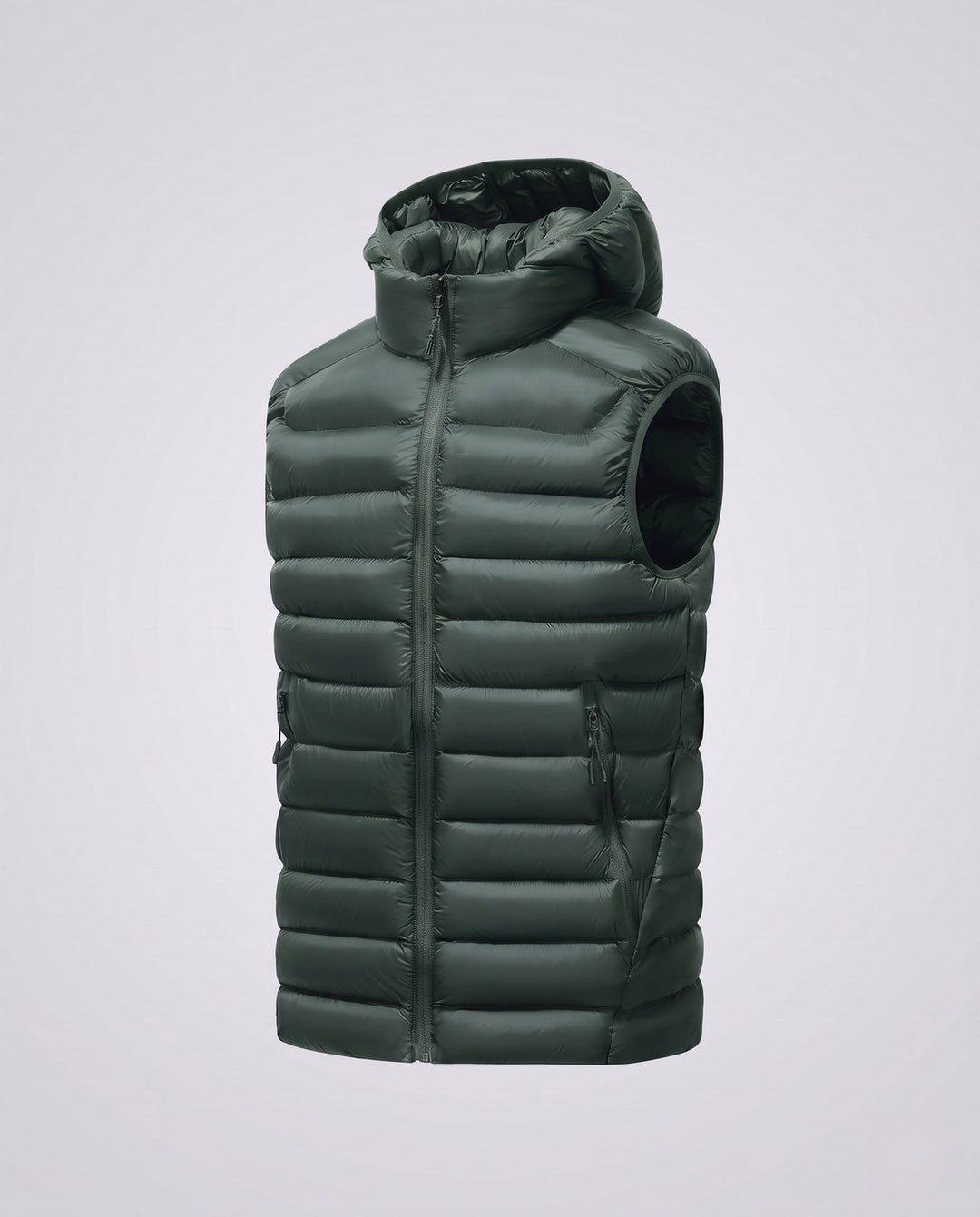 Herr Ultra-Light Quiltad Termisk Väst med Huva, Packable Egenskap och Wind-Resistant Surface