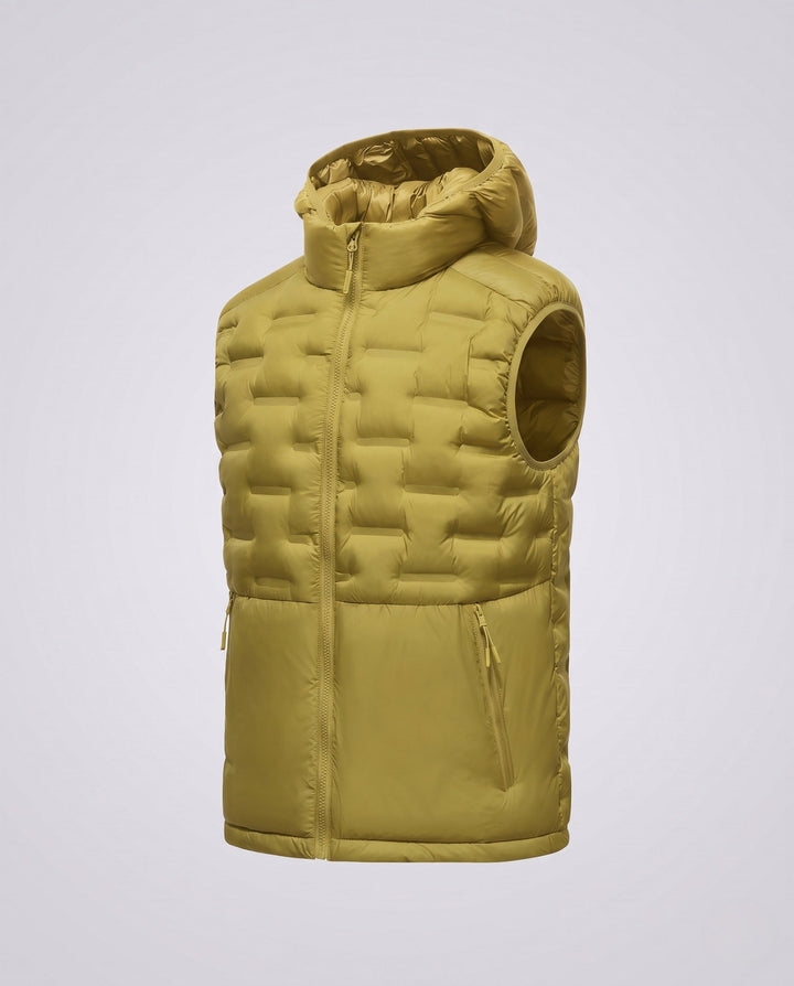 Herr Ultra-Light Quiltad Termisk Väst med Huva, Packable Egenskap och Wind-Resistant Surface