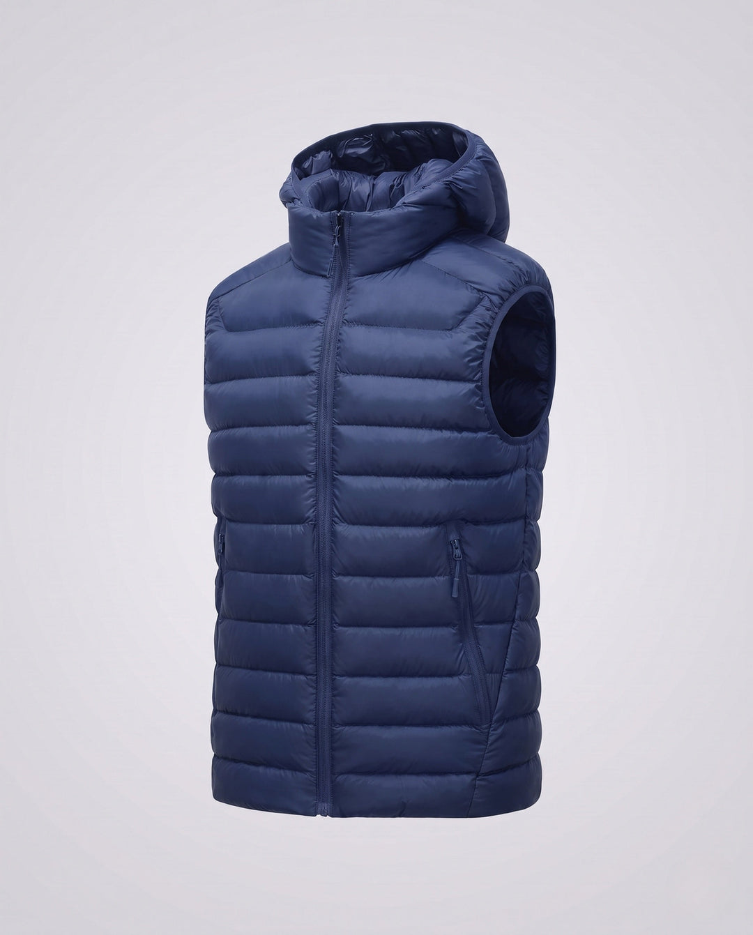 Herr Ultra-Light Quiltad Termisk Väst med Huva, Packable Egenskap och Wind-Resistant Surface
