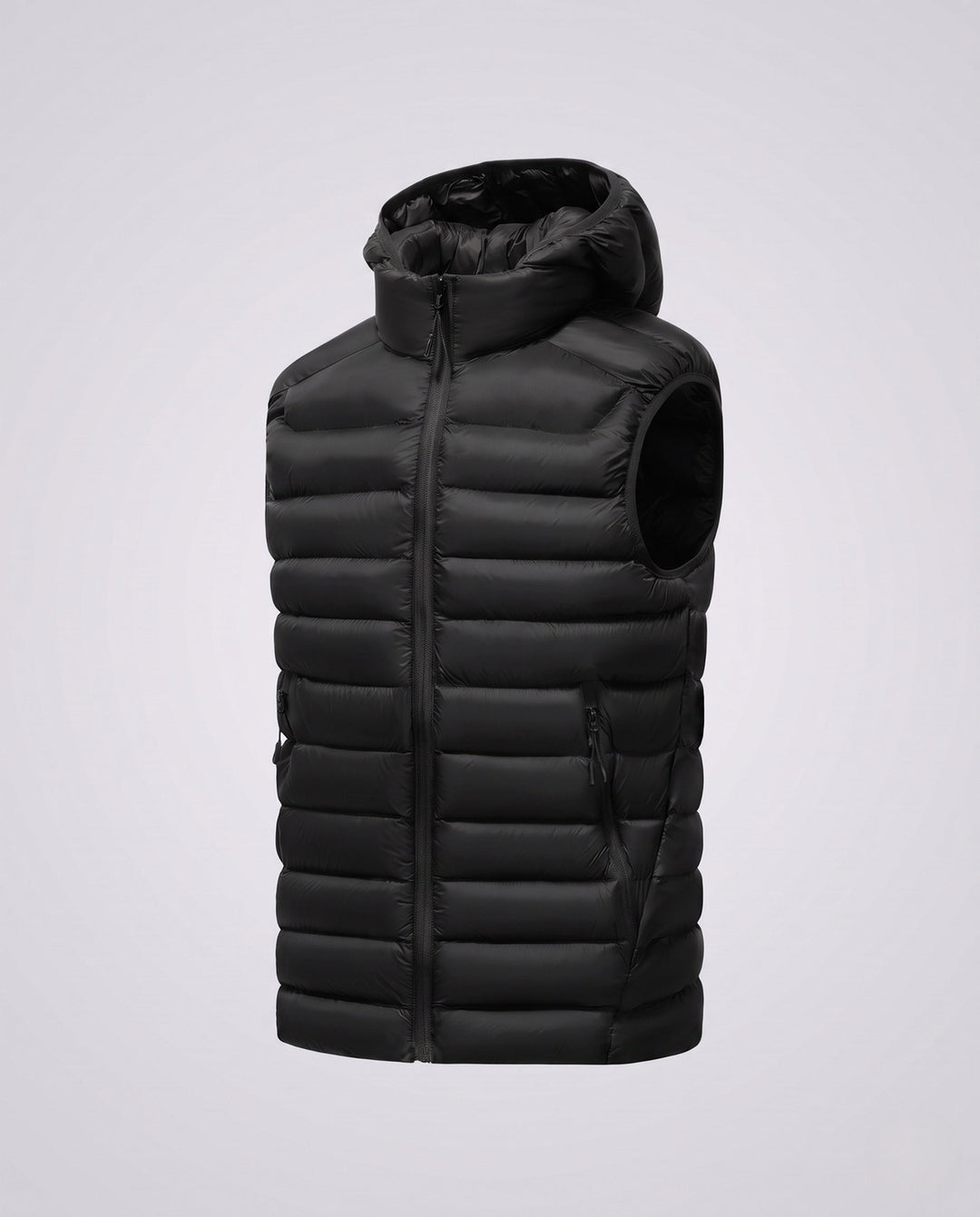 Herr Ultra-Light Quiltad Termisk Väst med Huva, Packable Egenskap och Wind-Resistant Surface