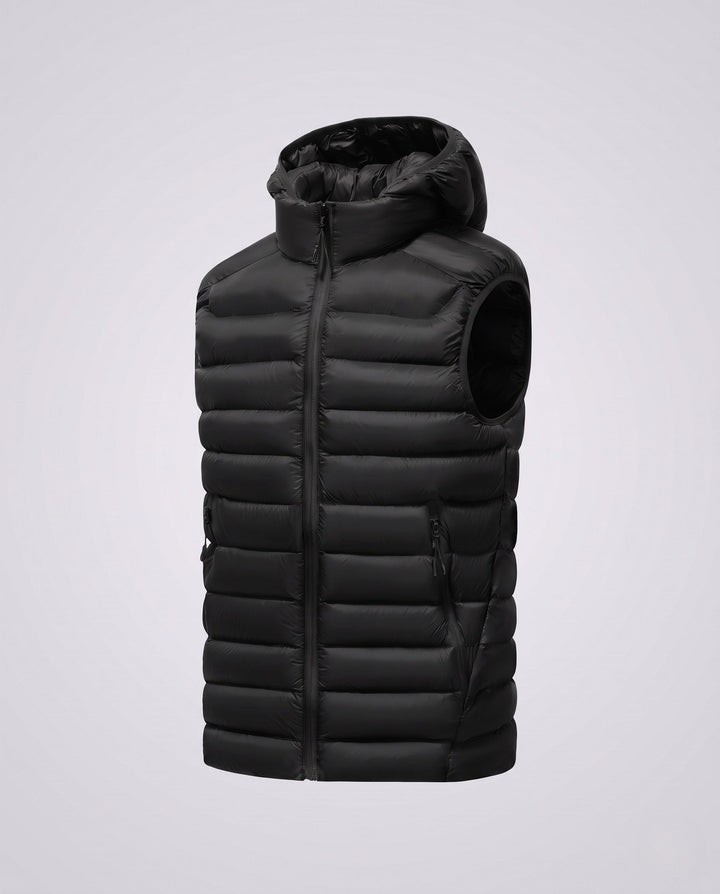 Herr Ultra-Light Quiltad Termisk Väst med Huva, Packable Egenskap och Wind-Resistant Surface