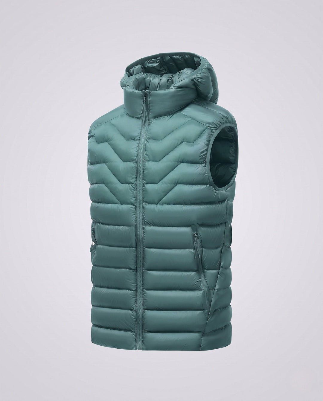 Herr Ultra-Light Quiltad Termisk Väst med Huva, Packable Egenskap och Wind-Resistant Surface