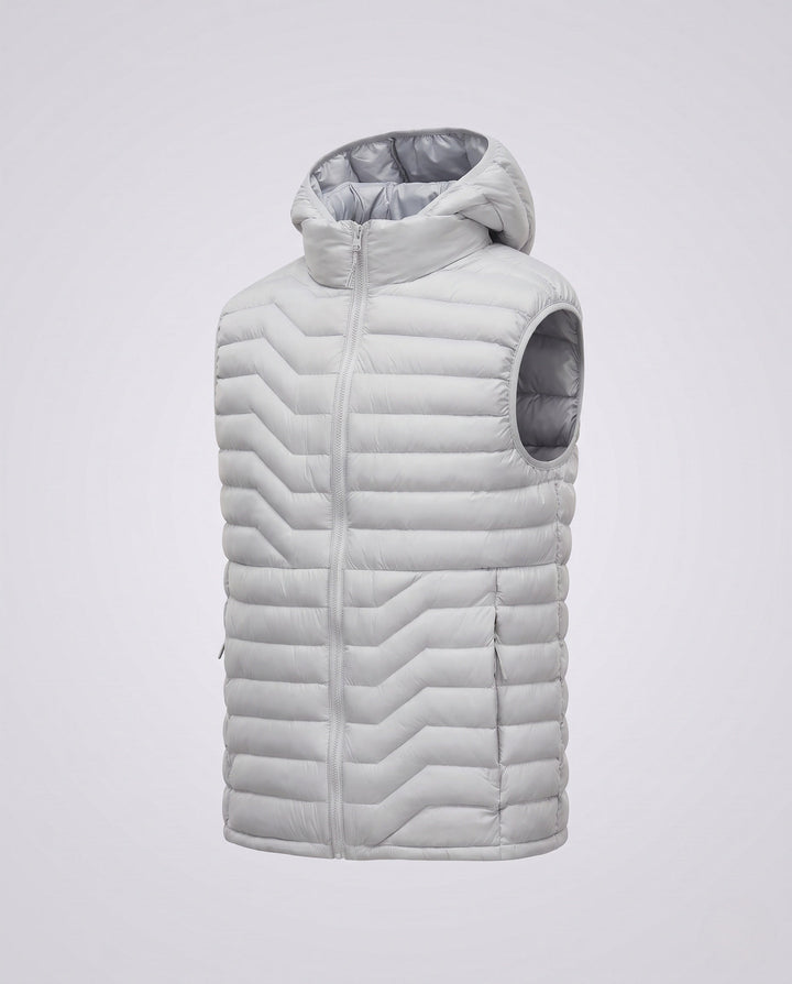 Herr Ultra-Light Quiltad Termisk Väst med Huva, Packable Egenskap och Wind-Resistant Surface