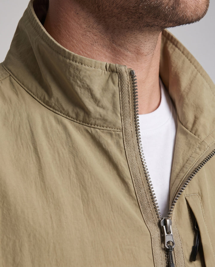 Herr Ultralight Utility Fältjacka med Stående Krage, Bröst Dragkedja och Elastisk Muddar