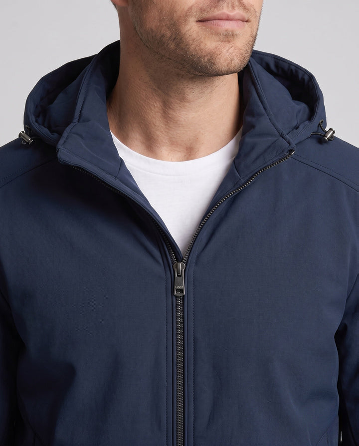 Men Vattenavvisande Softshell Övergångs Jacka med Quiltad Termisk Inre Foder och Huva