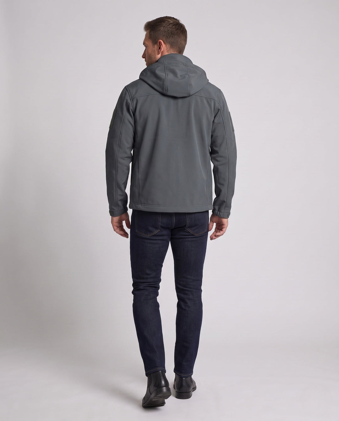 Herr Vattentät Softshell Tactical Jacka med Huva och Welded Dragkedjor