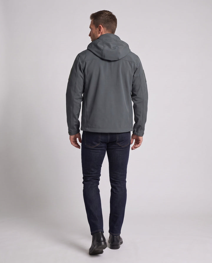 Herr Vattentät Softshell Tactical Jacka med Huva och Welded Dragkedjor