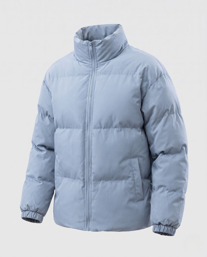 Herr Vadderad Avslappnad Quiltad Jacka med Hög Krage, Vind och Water Resistant Skal