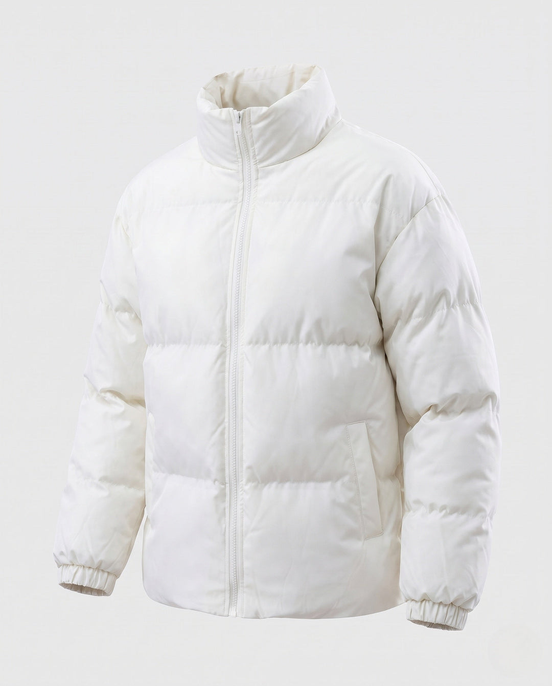 Herr Vadderad Avslappnad Quiltad Jacka med Hög Krage, Vind och Water Resistant Skal