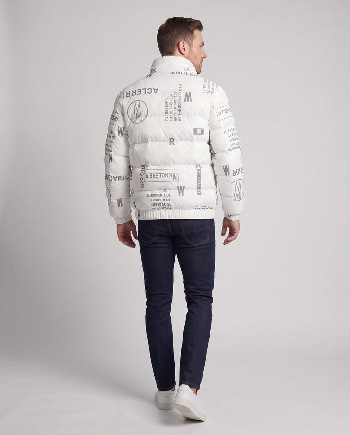 Herr Quiltad Jacka med Metallic Sheen, Short Stående Krage och Elastisk Fåll
