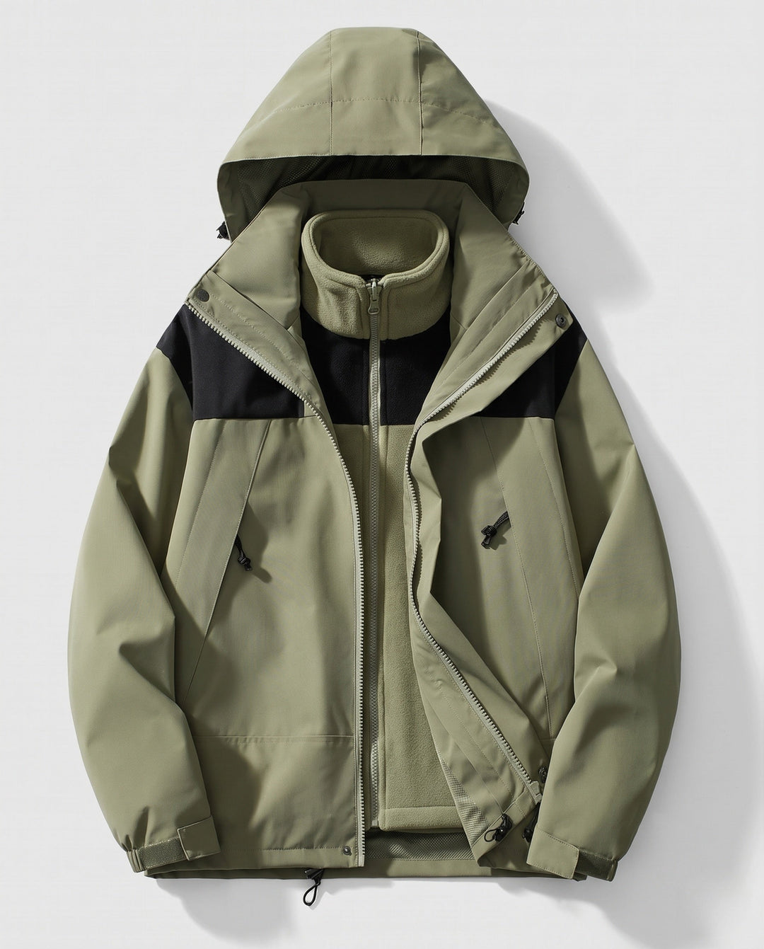 Herr Tvålagers Softshell‑allvädersjacka Mit Uttagbar Fleeceinnerjacka