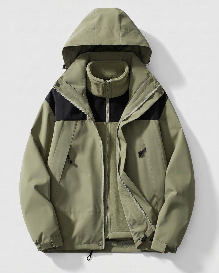 Herr Tvålagers Softshell‑allvädersjacka Mit Uttagbar Fleeceinnerjacka
