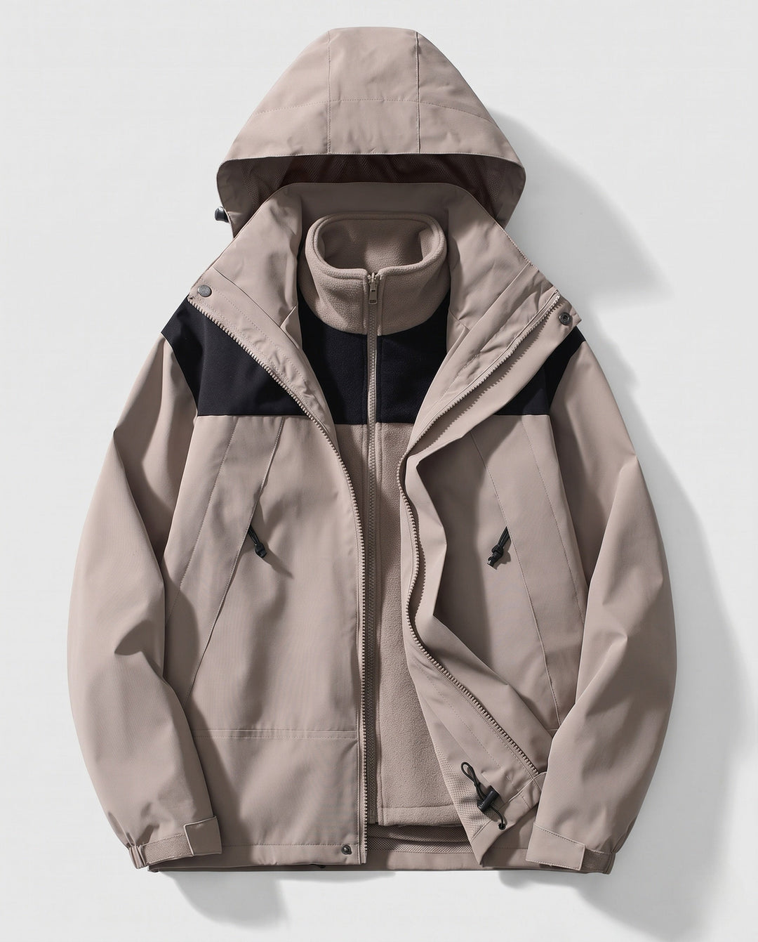Herr Tvålagers Softshell‑allvädersjacka Mit Uttagbar Fleeceinnerjacka