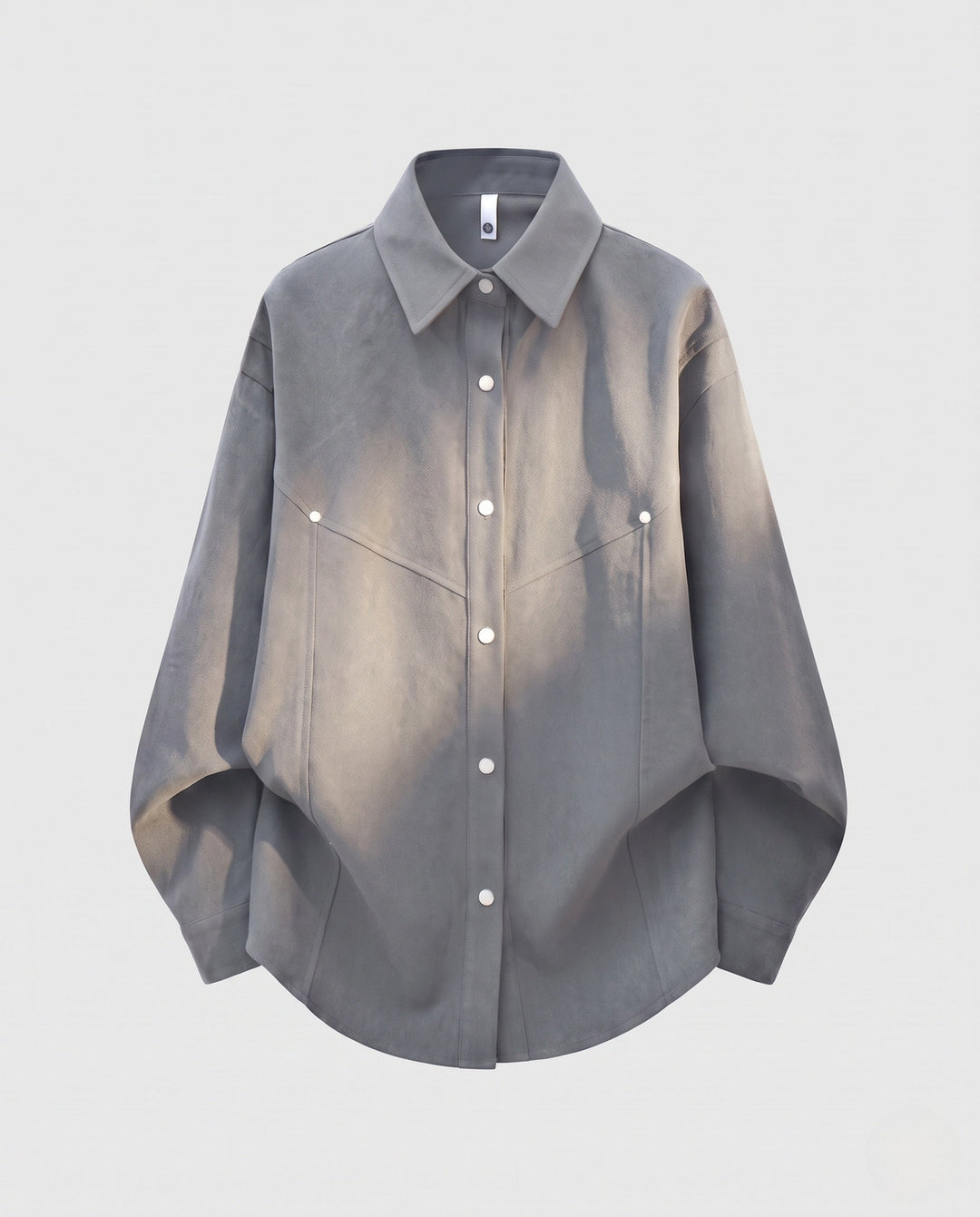Unisex oversize Hemdjacke im Boxy‑Schnitt mit Druckknopfleiste &amp; minimalistischem Workwear‑design