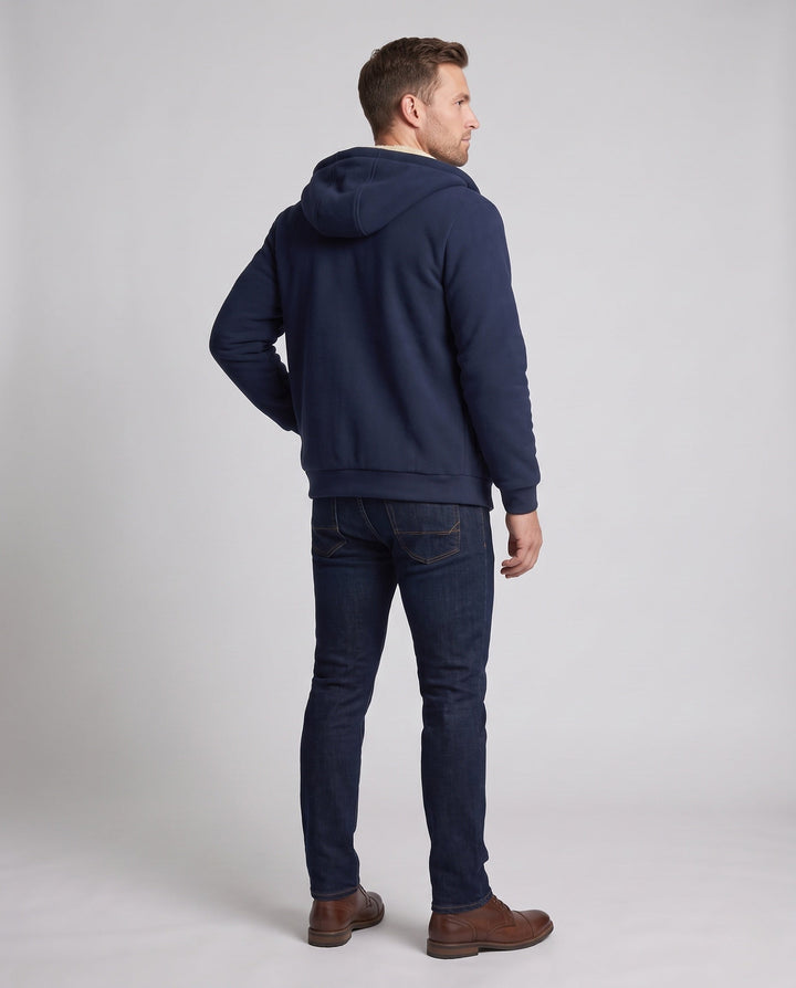 Herr Cozy Fleece Jacka med Huva