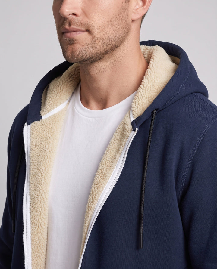 Herr Cozy Fleece Jacka med Huva
