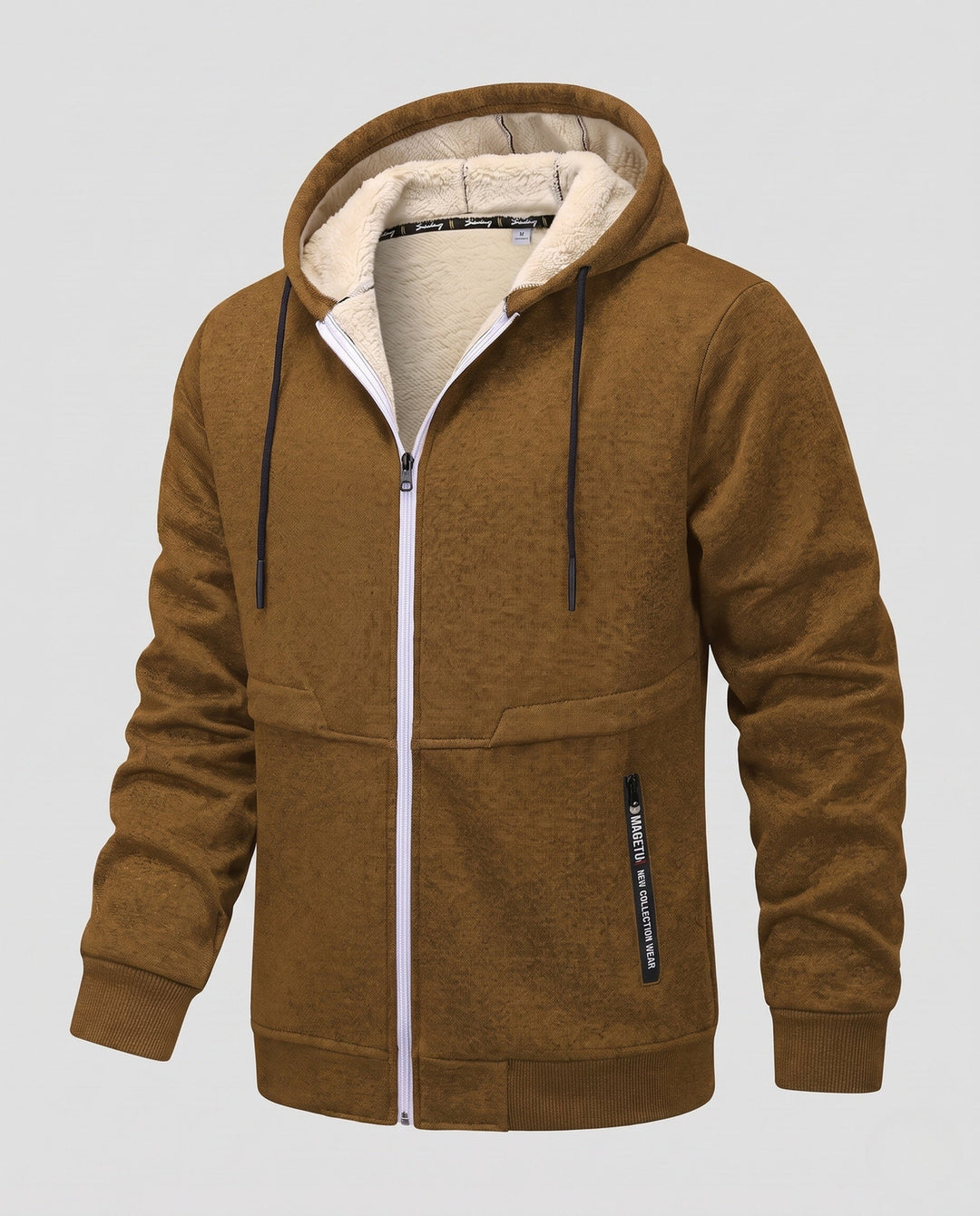 Herr Cozy Fleece Jacka med Huva