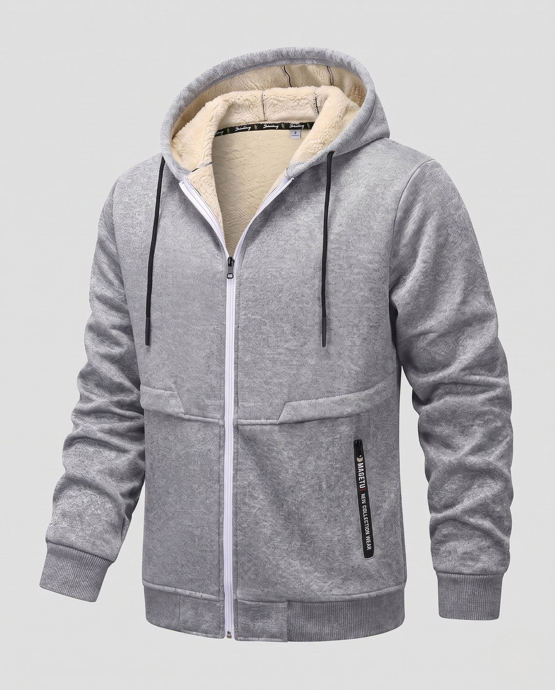 Herr Cozy Fleece Jacka med Huva