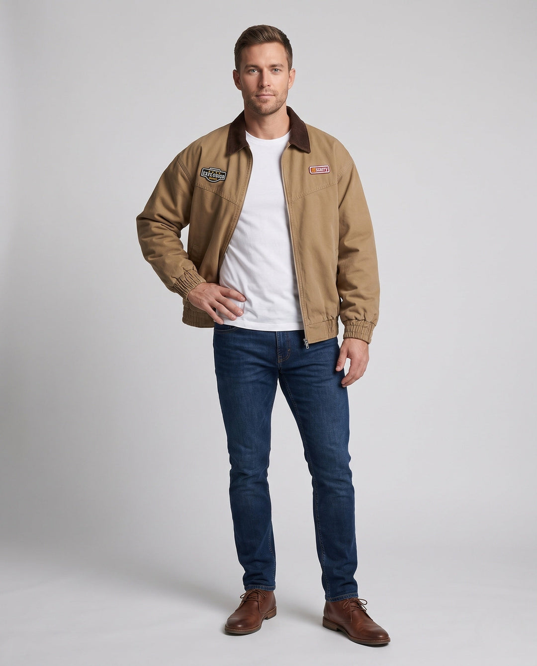 Herr Fashion Fritid Jacka med Dragkedja